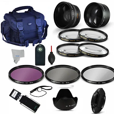 Wide Angle Lens + Telephoto Zoom Lens + Pro Kit For Sony Alpha Rx1r • $75.22