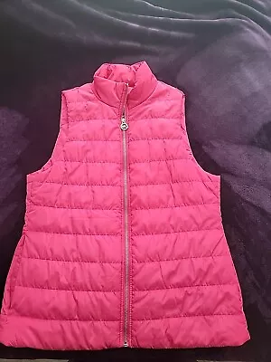 Michael Kors PINK Puffer Vest MK Charm Women's  SZ S NEW $125 Retail • $34.99