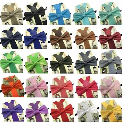 $9.99 • Buy US New Adjustable Suspender And Bow Tie Set For Baby Toddler Kids Boy Girls