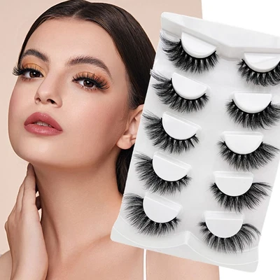 $14.46 • Buy L Curl 3D Faux Mink Lashes Winged Eyelashes Fox Eye Lashes Cat Eye Eyelashes