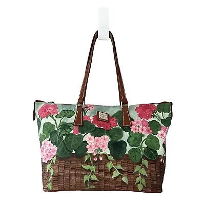 $149.99 • Buy Dooney & Bourke Geranium Basket Print Shoulder Bag Flowers Cottagecore RARE