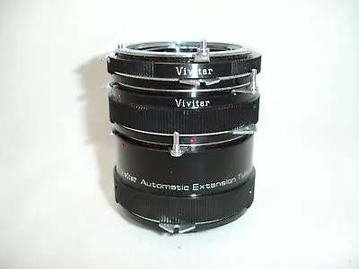VIVITAR Extension Tube Set AT-3 36mm 20mm 12mm For NIKON F Mount ( Non AI ) • $24.80