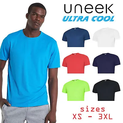 UNEEK Mens Ultra Cool T Shirt Gym Running Leisure Sports Casual Walking • £5.99