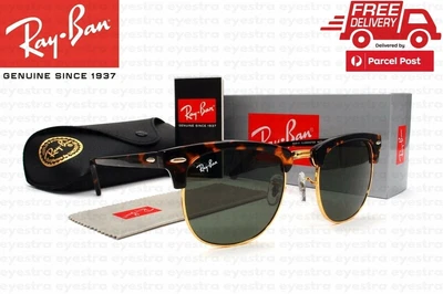 $134.99 • Buy Ray-Ban Clubmaster Classic Unisex Sunglasses Tortoise Frame Green G-15 Lenses