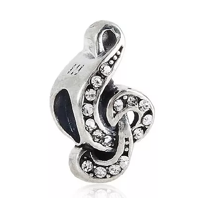 NEW 925 Sterling Silver European Bracelet Charm Bead Music Symbol Treble Clef  • $19.99