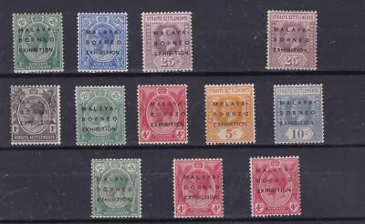 Straits Settlements Malaya Borneo Exhibition (MBE) Overprinted Stamps Mint • £10