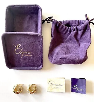 New QVC VERONESE Collection 18kt Clad Over Sterling Silver Earrings W/Box Insert • $50