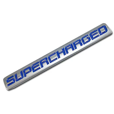 Chrome/blue Metal Supercharged Engine Race Motor Swap Badge For Trunk Door A • $8.88