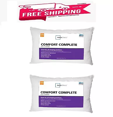 Mainstays Comfort Complete Bed Pillow Standard/Queen (2 Pack) • $11.78