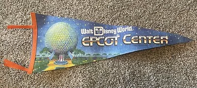 Vintage 1982 Walt Disney World EPCOT CENTER Felt Pennant Flag Banner ~29  Long • $18.99