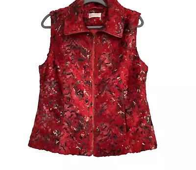 Erin London Red Metallic Vest • $25