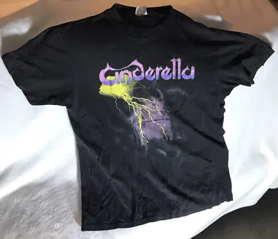 Vintage 1986 Cinderella Night Songs Concert Tour T-Shirt 80s Single Stitch L • $75