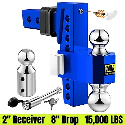 YATM Trailer Hitch Fits 2 Inch Receiver 8 Inch Adjustable Drop Hitch15000LBS • $169.99