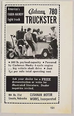 1956 Print Ad Cushman 780 Truckster Farm-Handy Light Truck LincolnNebraska • $8.98