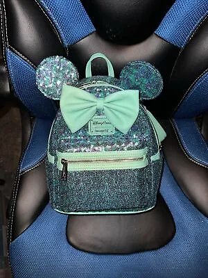 2023 Disney Parks Teal Blue & Purple Sequin Loungefly Mini Backpack New • $85