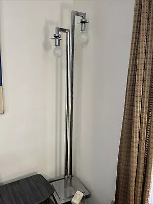 Mid Century Modern Chrome Floor Lamp Dimmable Future Light Box • $175