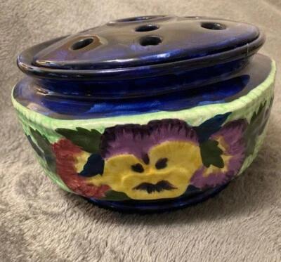£2.50 • Buy Maling Rose Bowl With Frog C1930s Blue Viola - Ringtons Tea - Slight Damage