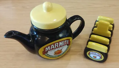 £4.99 • Buy Marmite Brand Novelty Teapot And Four Slice Toast Rack VGC, Hardly Used