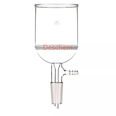 $21.99 • Buy 250ml 24/40 Lab Glass Buchner Chemistry Funnel Core Filter W/10mm Vacuum Adapter