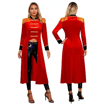 Women's Circus Ringmaster Tailcoat Long Sleeve Jacket Coat Halloween Costumes • $38.07