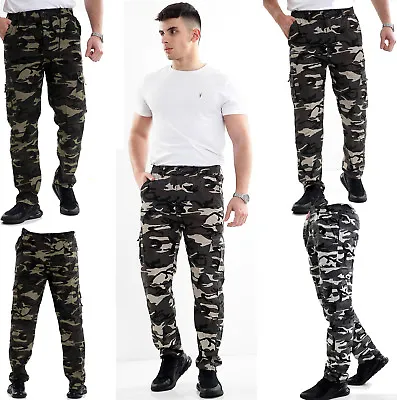 Mens 3 In 1 Camouflage Trousers Zip Off Shorts Combat Cargo Army Work Pant S-2xl • £11.95