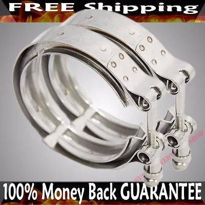 2PCS STAINLESS STEEL 2.5'' V-Band Clamp For Turbo Exhaust Pipes Piping • $16