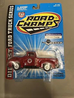 Vintage Road Champs 1956 FORD F-100 FLARESIDE PICKUP TRUCK Red 1:43 Diecast NOC • $3