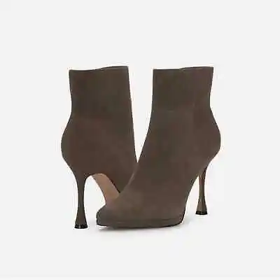Vince Camuto Pitonnda Heeled Leather Bootie In Sable Size 10 NWOB • $66