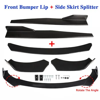 Universal Glossing Black Car Front Bumper Spoiler Body Kit/ Side Skirt /Rear Lip • $83.07