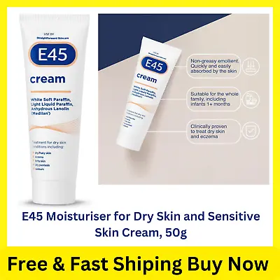 E45 Cream 50 G Moisturiser For Dry Skin And Sensitive Skin Fast Shiping • £4.16