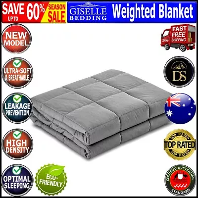 Giselle Weighted Blanket Kids Adult 7KG Gravity Deep Relax Calming Light Grey • $62.65