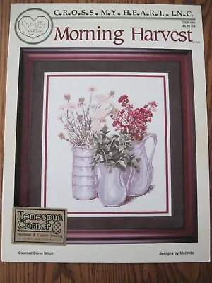 Vintage Morning Harvest Wildflowers Cross Stitch Pattern Cross My Heart 1998 • $6.95