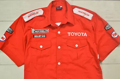 Vintage Formula 1 PANASONIC TOYOTA Racing F1 Pit Crew Team Button-up Shirt Sz L • $139.26