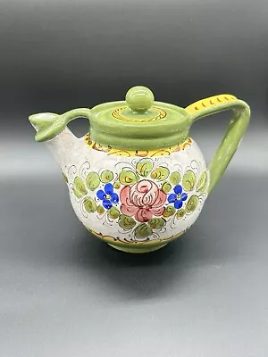 Majolica Franpes Pottery Hand Painted Teapot Signed Made In Italy Vtg • $28