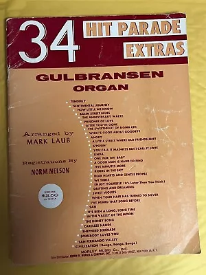 $9.99 • Buy 34 Hit Parade Extras Gulbransen Organ Mark Laub 1960 Sheet Music Book Words 