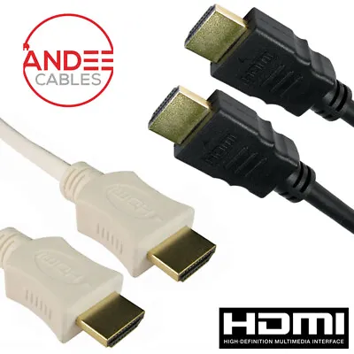 HDMI Cable Gold HD 4K 3D TV V2.0 1080p + Ethernet  50cm 1m 2m 3m 5m 10m 15m 20m • £3.09