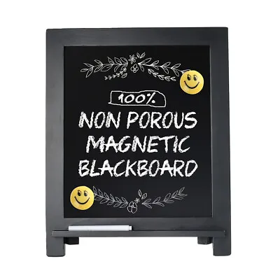 Blackboard Chalk Board Rustic Magnetic Chalkboard Sign 15x12'' Marker Wood Frame • $18.99