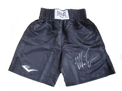 Iron Mike Tyson Signed RARE Black Everlast Boxing Trunks JSA • $874.99