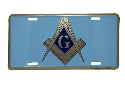 Mason Masonic Lodge Blue Gold 6 X12  Aluminum License Plate Tag • $9.88