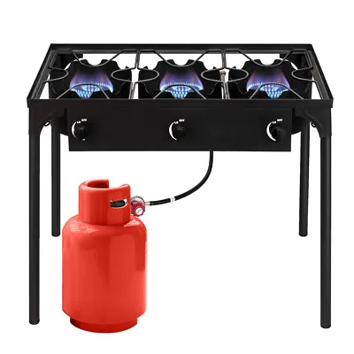 Hot  225000 BTU Propane Stove 3 Burner Gas Outdoor Portable Camping BBQ Grill US • $72.99