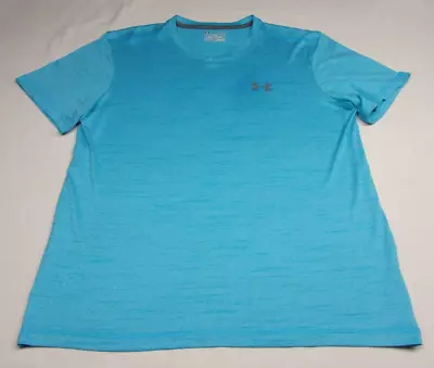 Mens UNDER ARMOUR Velocity HeatGear Loose Fit V-Neck T-Shirt Tee Size LARGE Blue • $14.99