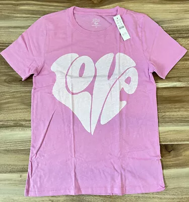 J. Crew Women's  Love  Heart Graphic T Shirt • $34.99