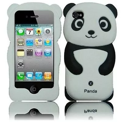 Cute Black And White Panda 3D Animal Soft Skin Case Cover For IPhone 4 4S New • $8.75