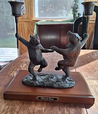 Vintage Metal Dancing Bears Brass Or Bronze Animal Candlestick Holder Candelabra • $115