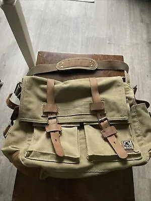 Sechunk Men’s Messenger Shoulder Cross Body Bag Military Travel Canvas Leather • $22.99