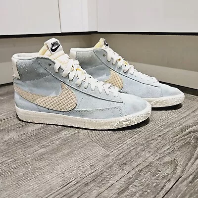 Nike Blazer Mid PRM Vintage QS Ice Cream Suede Blue Grey Size UK 6 Trainers  • £22.49