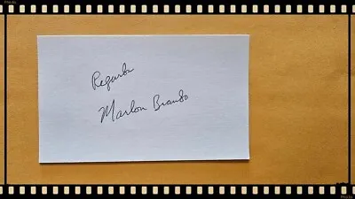 MARLON BRANDO SIGNED 3x5 INDEX CARD AUTOGRAPH • $124