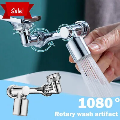 UK 1080° Multifunctional Extension Swivel Sink Faucet Aerator Kitchen Bathroom • £12.99