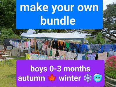 £2.99 • Buy 0-3 Months Boys Outfit Sleepsuit Jacket Dungarees Autumn Winter Make A Bundle