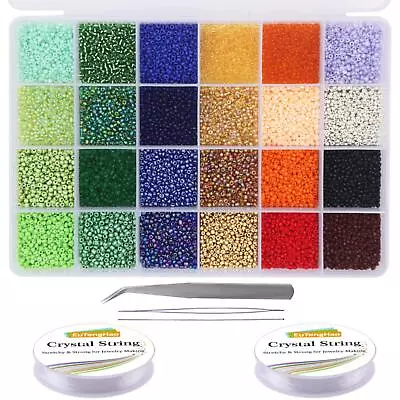 14400pcs Glass Seed Beads Small Craft Beads For DIY Bracelet Necklaces Crafti... • $18.69